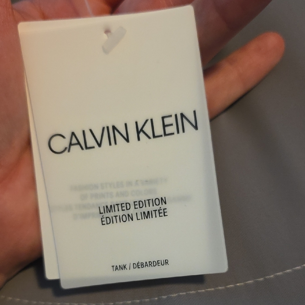 Calvin Klein Collection Olive Mesh Tank Top - Picture 3 of 3